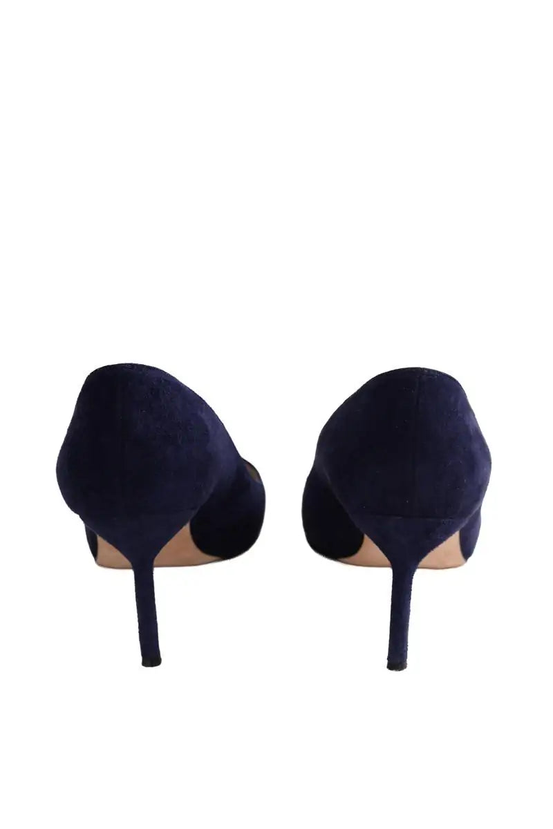 Talons Manolo Blahnik Marine en Daim
