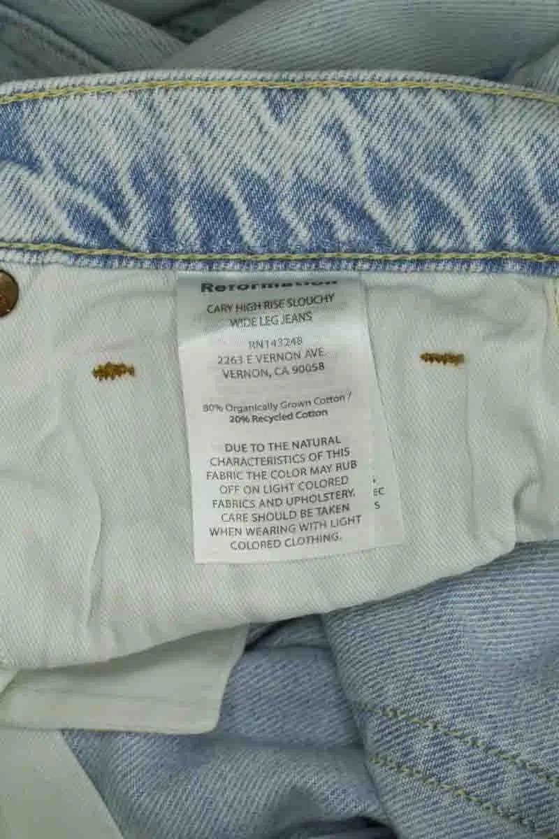 Jean large Reformation Bleu en Coton