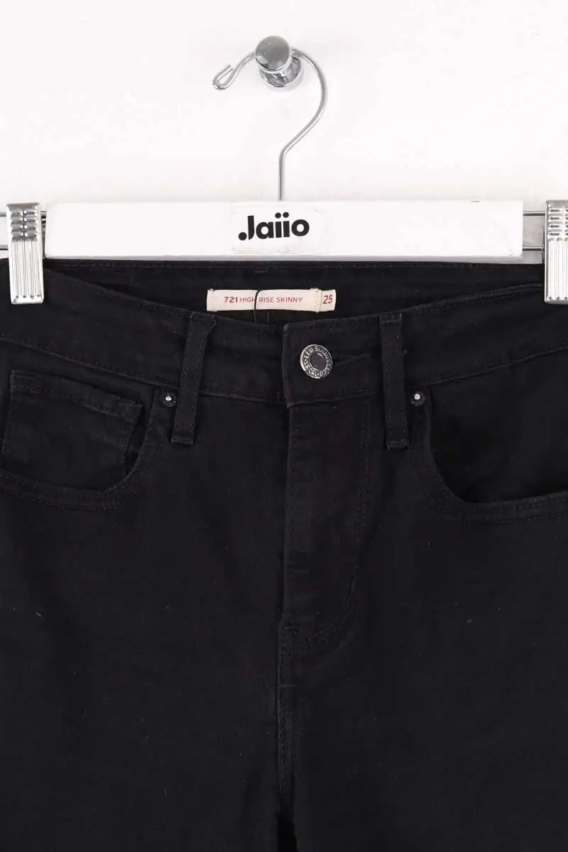 Jean slim Levi's 721 high rise skinny Noir en Coton