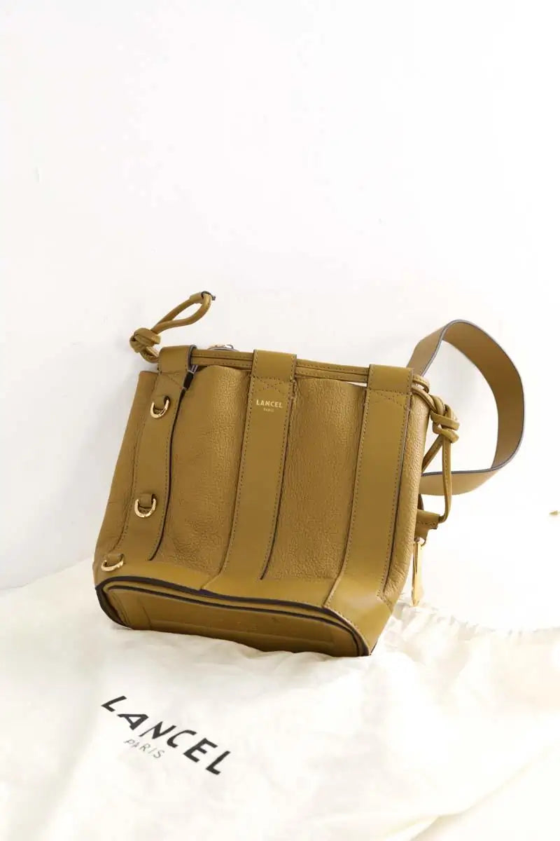 Sac porté épaule Lancel Kaki en Cuir