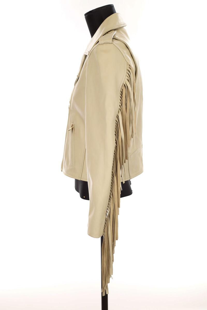 Veste en cuir Maje  Ecru