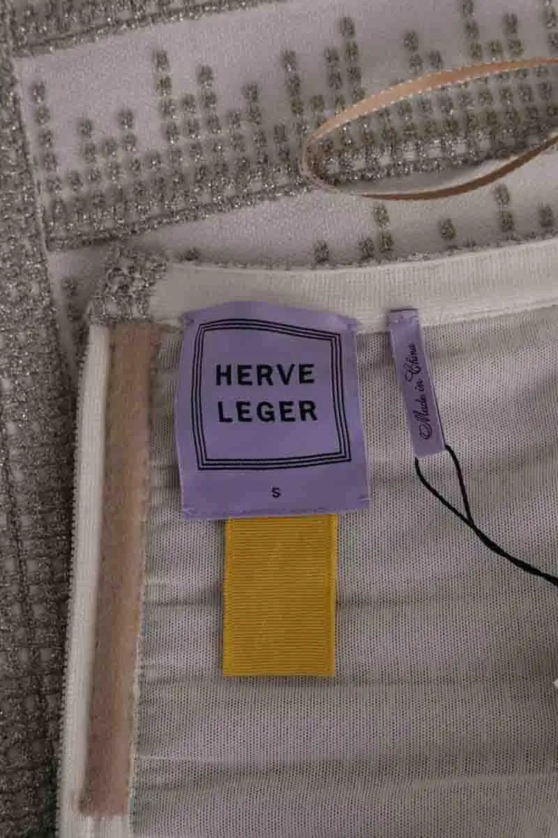 Robe Herve Leger Blanc en Viscose