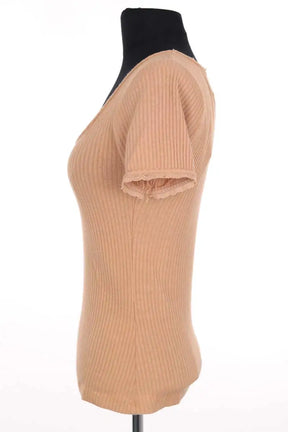 T-shirt Rouje Beige en Synthétique