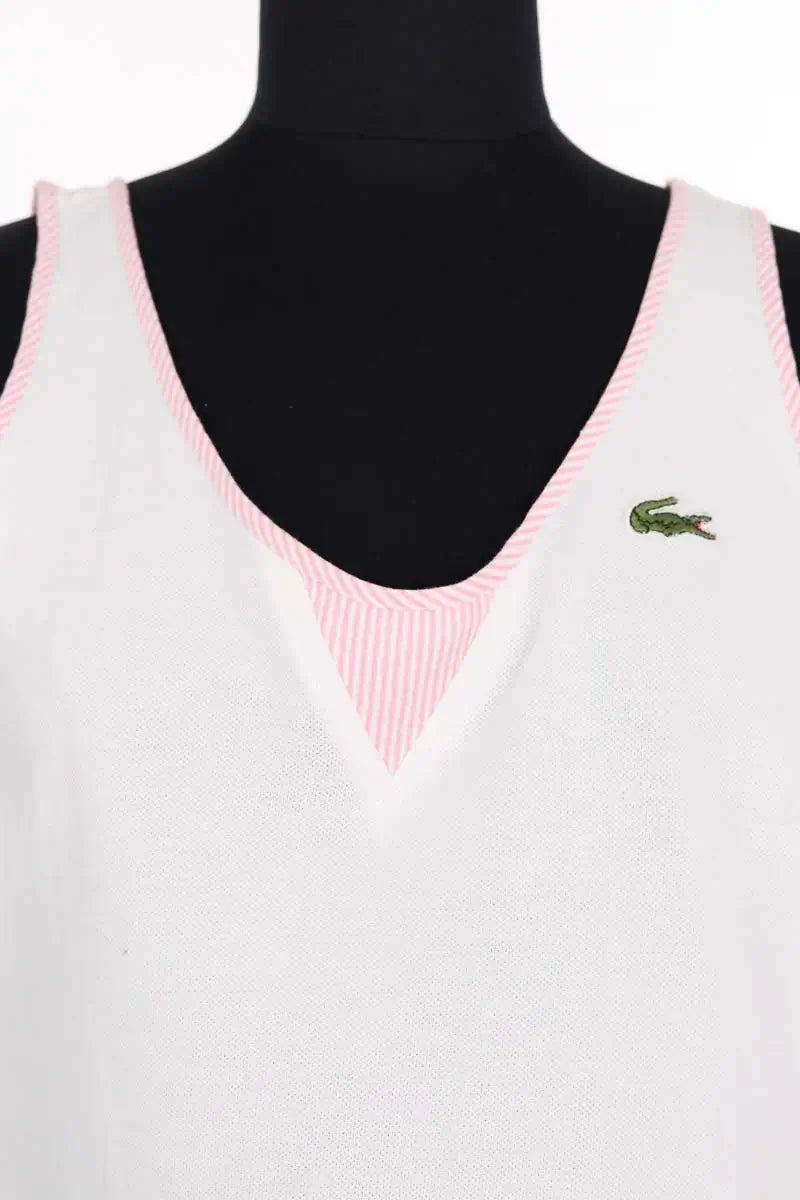 Top sans manche Lacoste Blanc en Coton