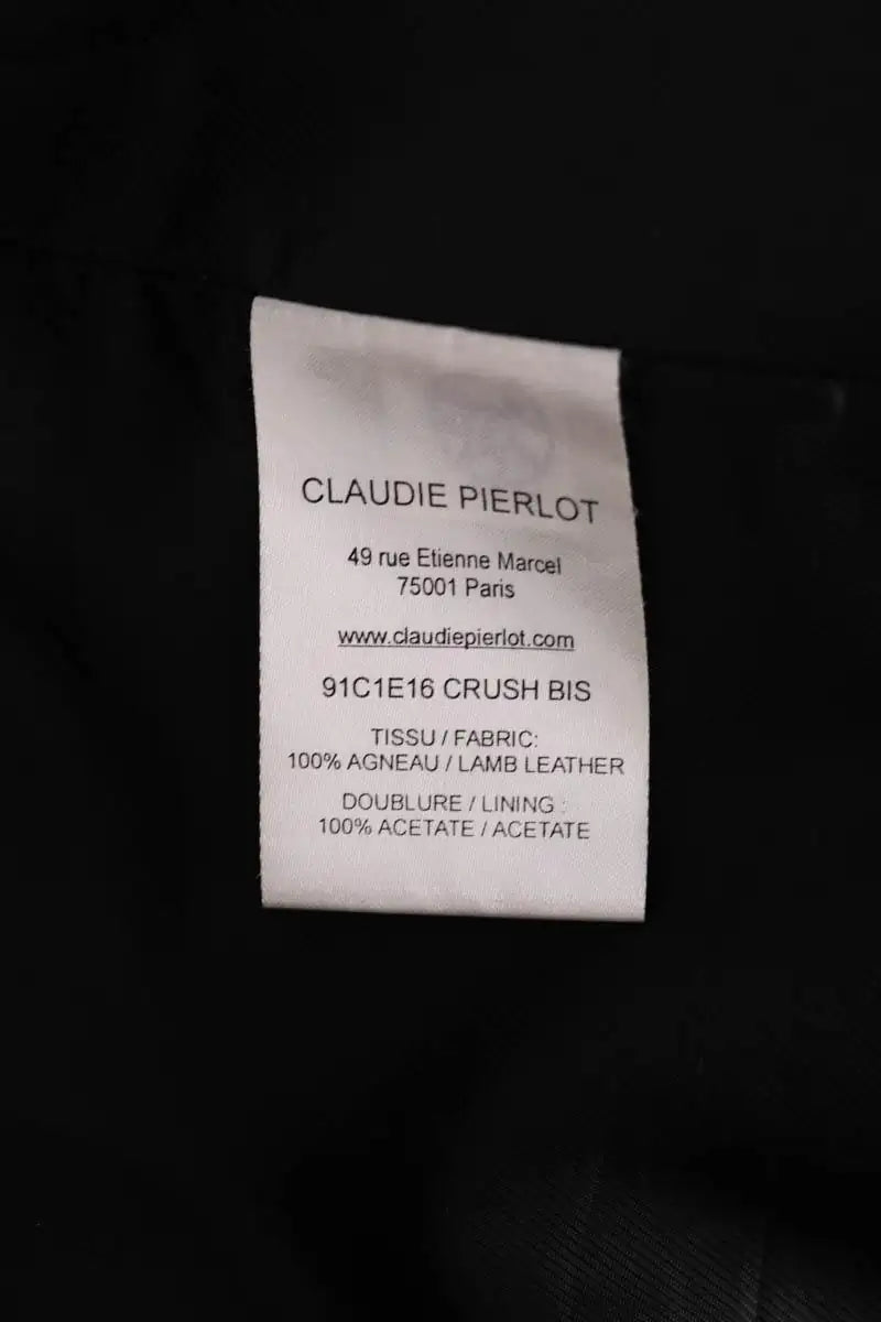 Veste Claudie Pierlot Noir en Cuir