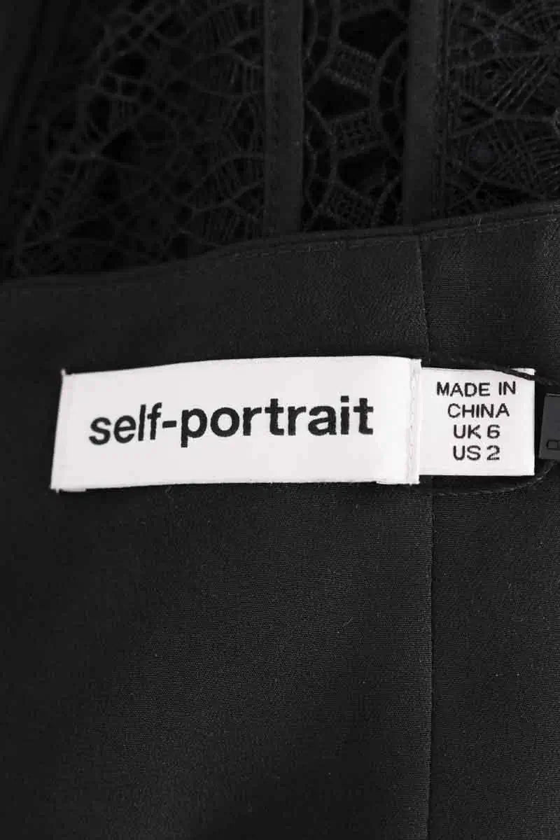 Robe Self-Portrait Noir en Synthétique
