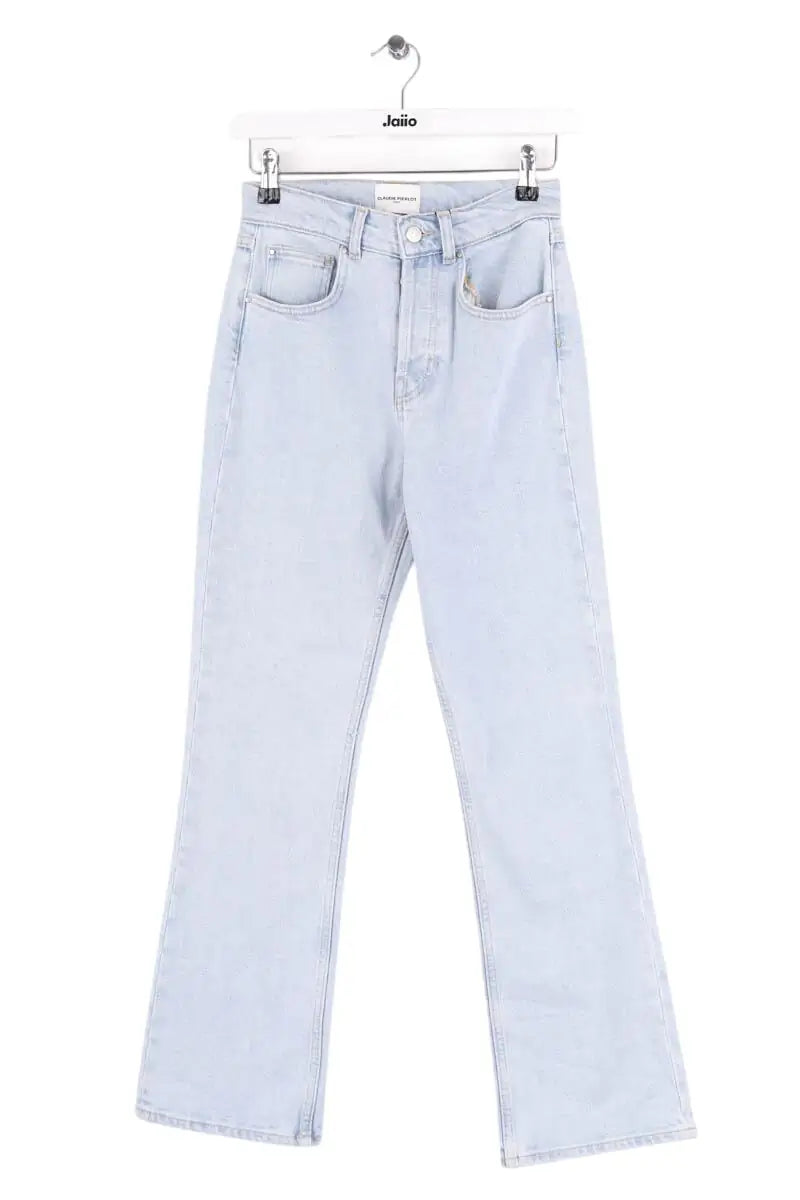 Jean droit Claudie Pierlot Bleu en Coton - élasthanne, taille XS - Seconde Main