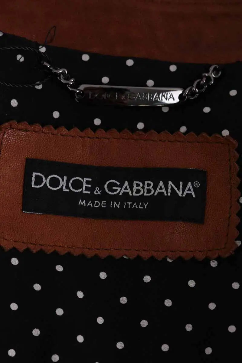 Blouson Dolce & Gabbana Marron en Cuir