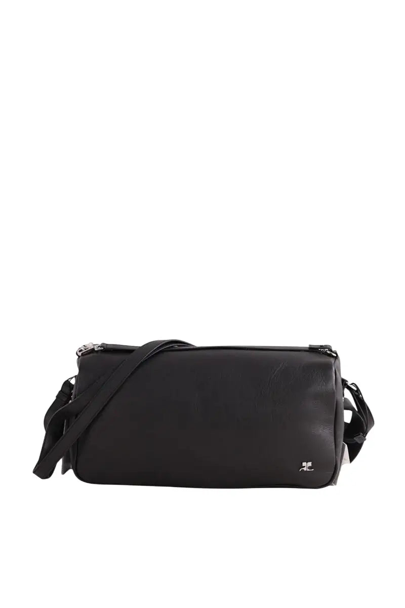 Sac porté épaule Courrèges Three Sixty Medium Noir en Cuir - Seconde Main