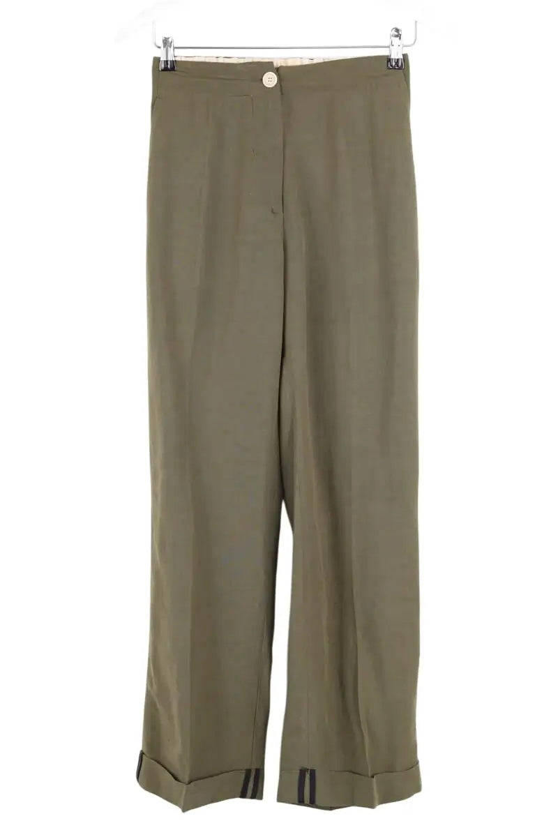 Pantalon droit Momoni Kaki en Viscose, taille XS - Seconde Main