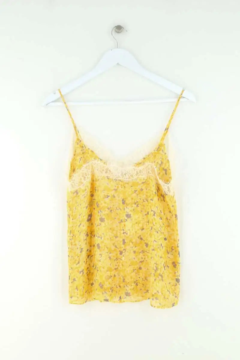 Top sans manche The Kooples Jaune en Soie