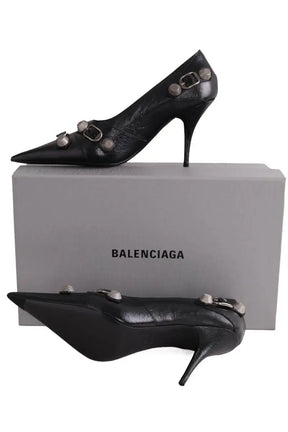 Talons Balenciaga Cagole Noir en Cuir