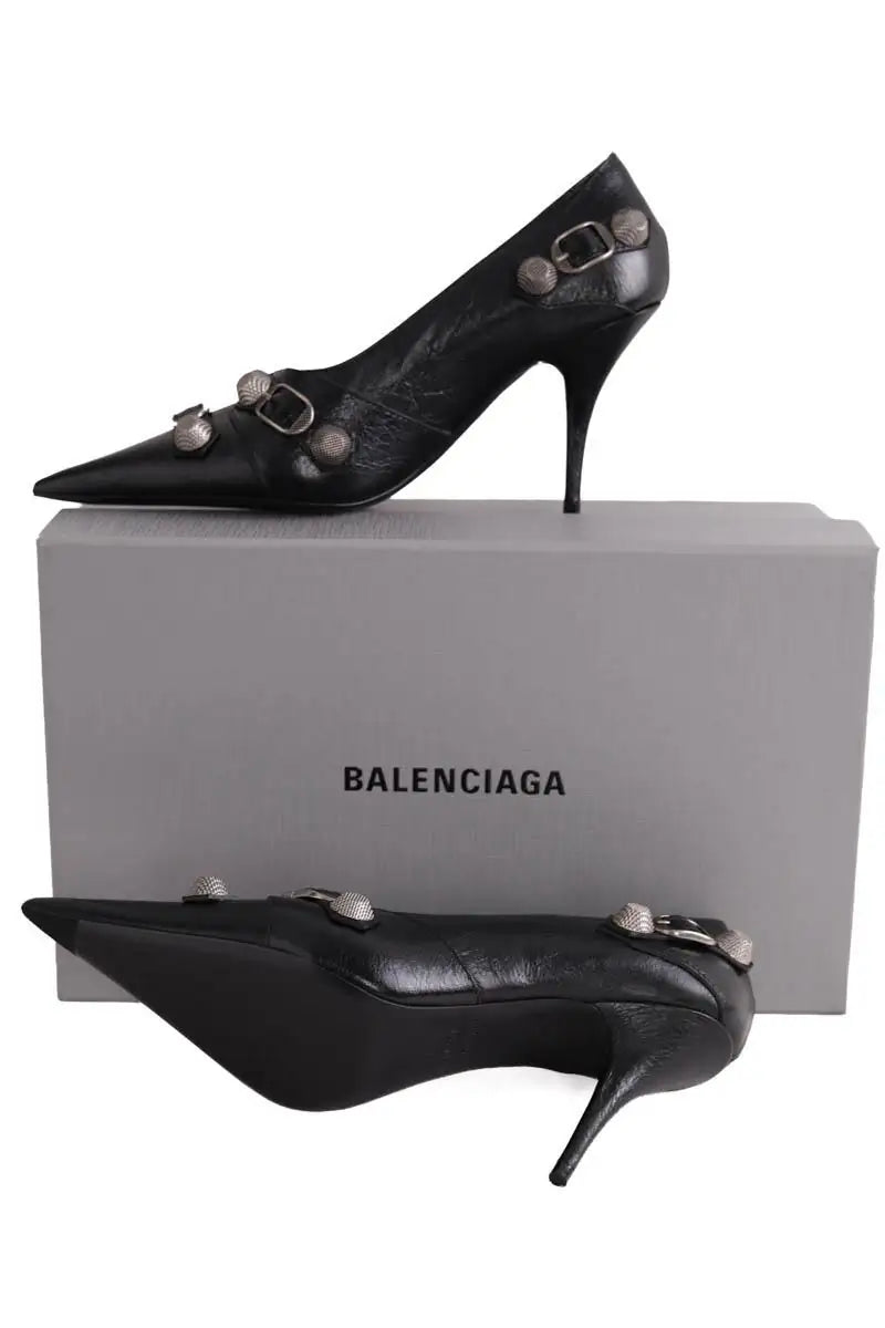 Talons Balenciaga Cagole Noir en Cuir