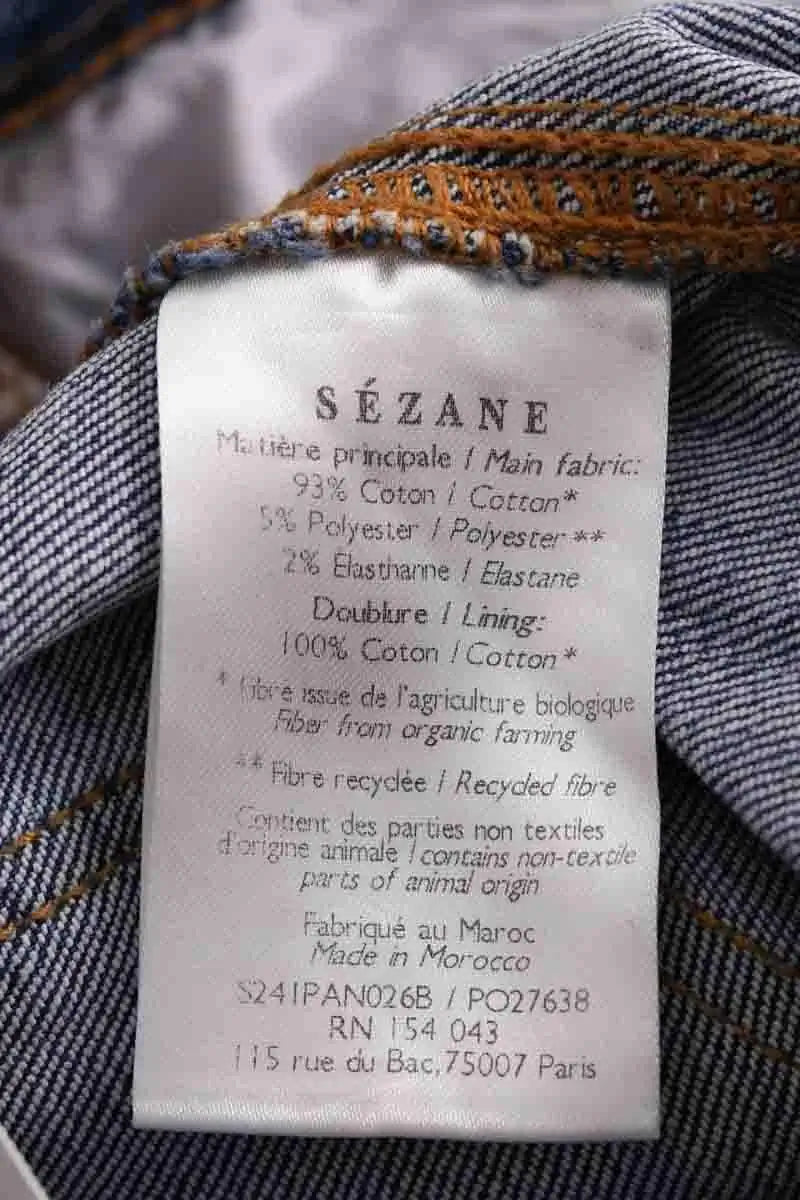 Jean slim Sézane Bleu en Coton