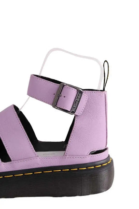 Mules Dr. Martens Violet en Cuir