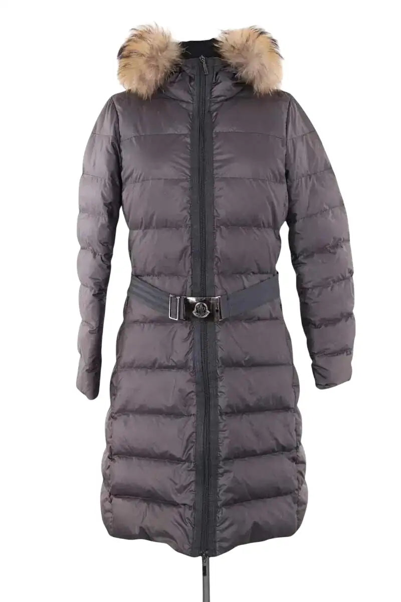 Doudoune Moncler Anthracite en Synthétique, taille XXS - Seconde Main