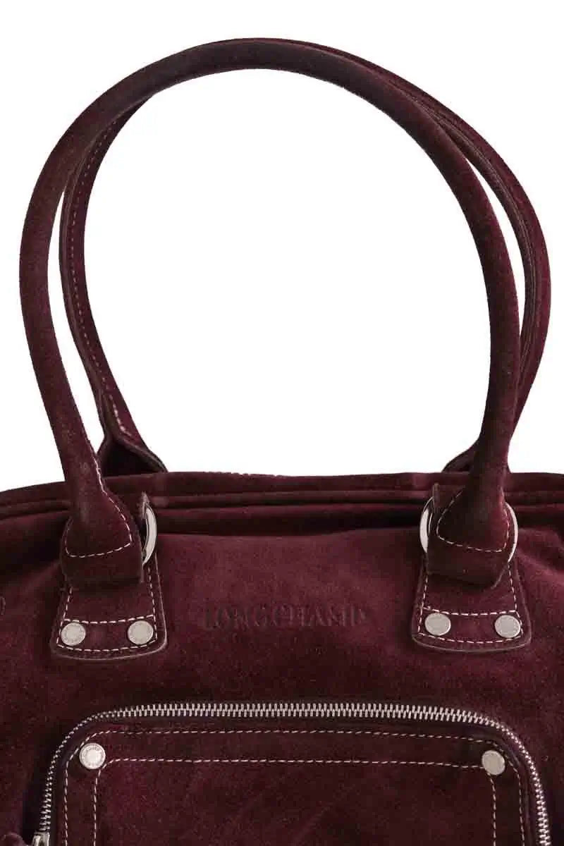 Sac porté épaule Longchamp Violet en Daim
