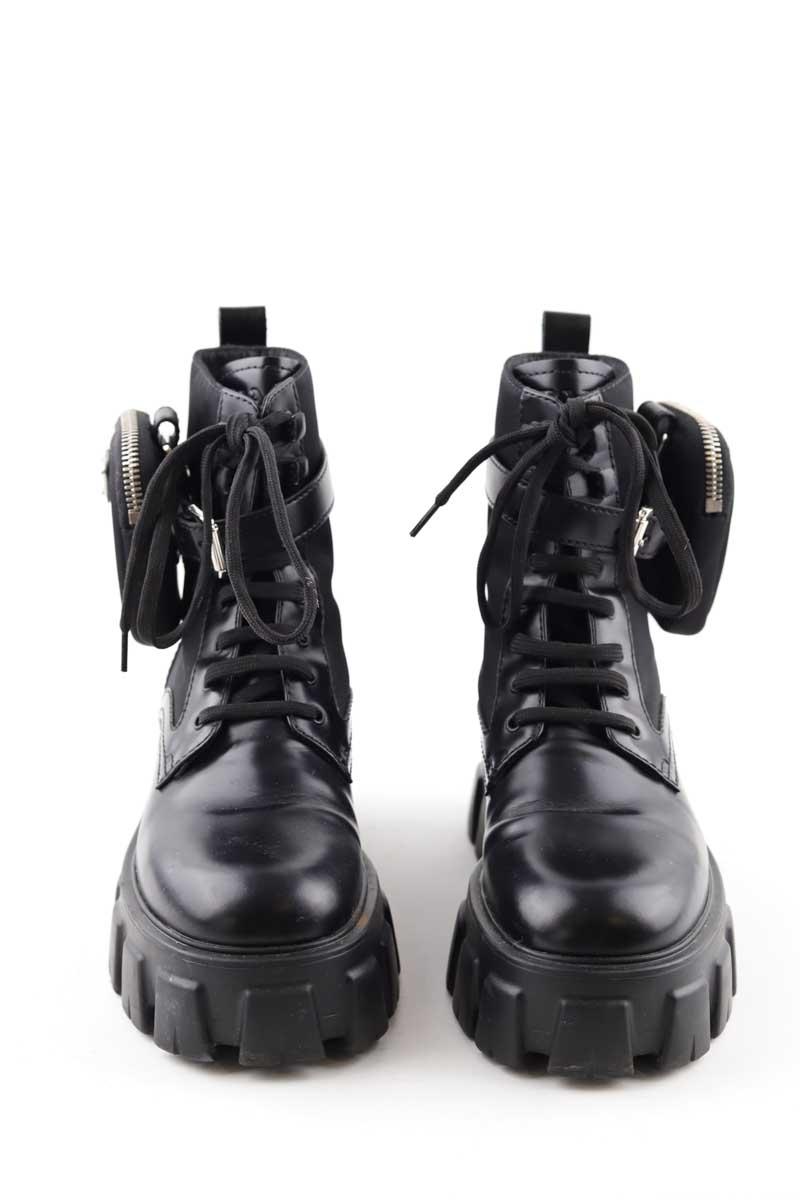 Bottes à lacets Prada Monolith Noir