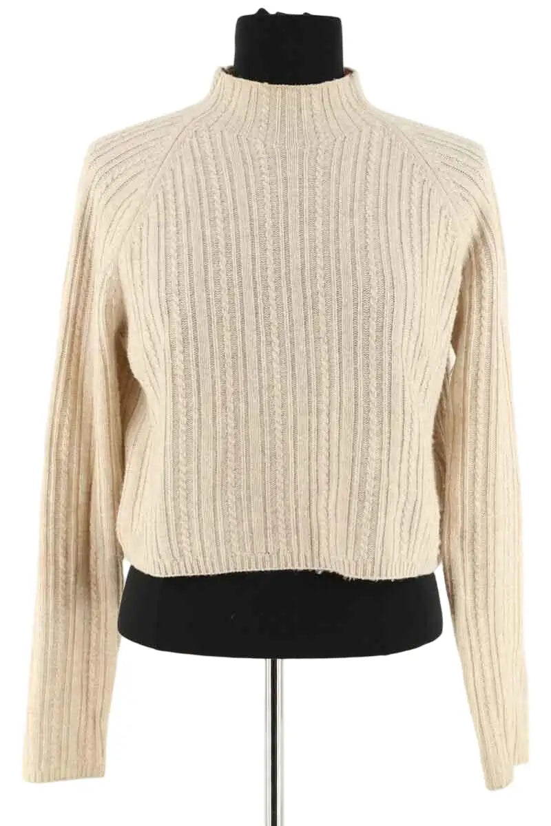 Pull Maje Beige en Laine, taille XS - Seconde Main