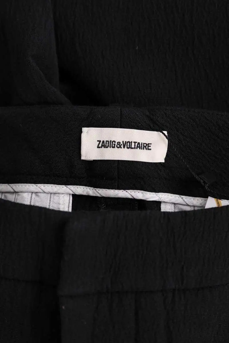 Pantalon droit Zadig & Voltaire Noir en Synthétique