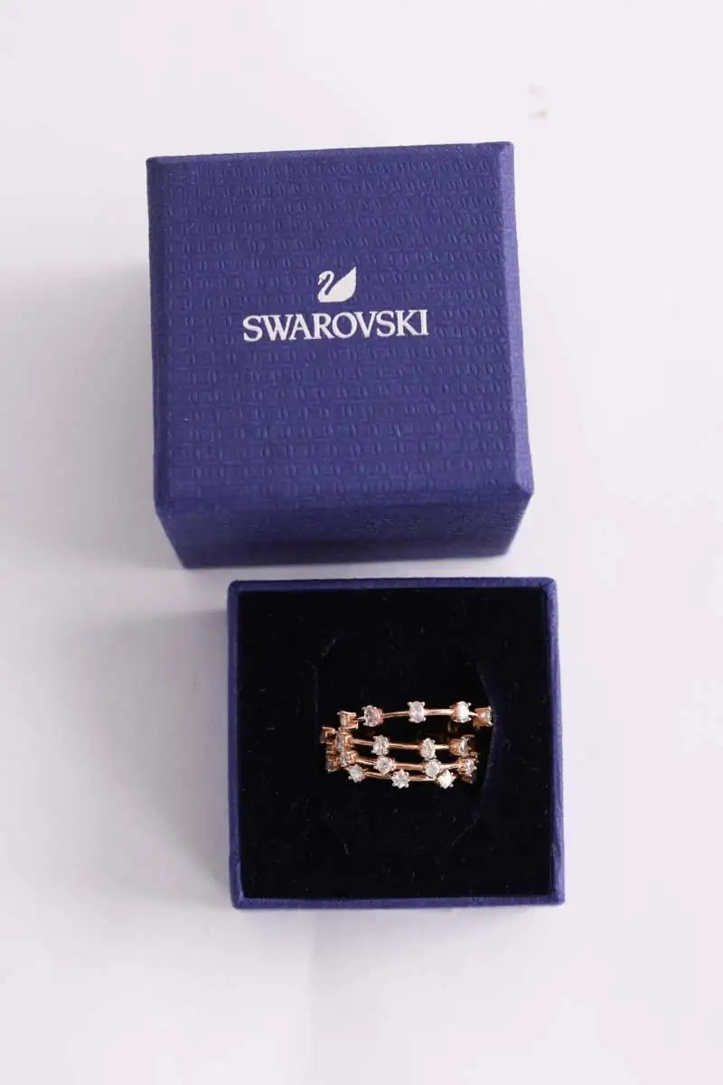 Bague 4 anneaux  Swarovski Rose en Métal