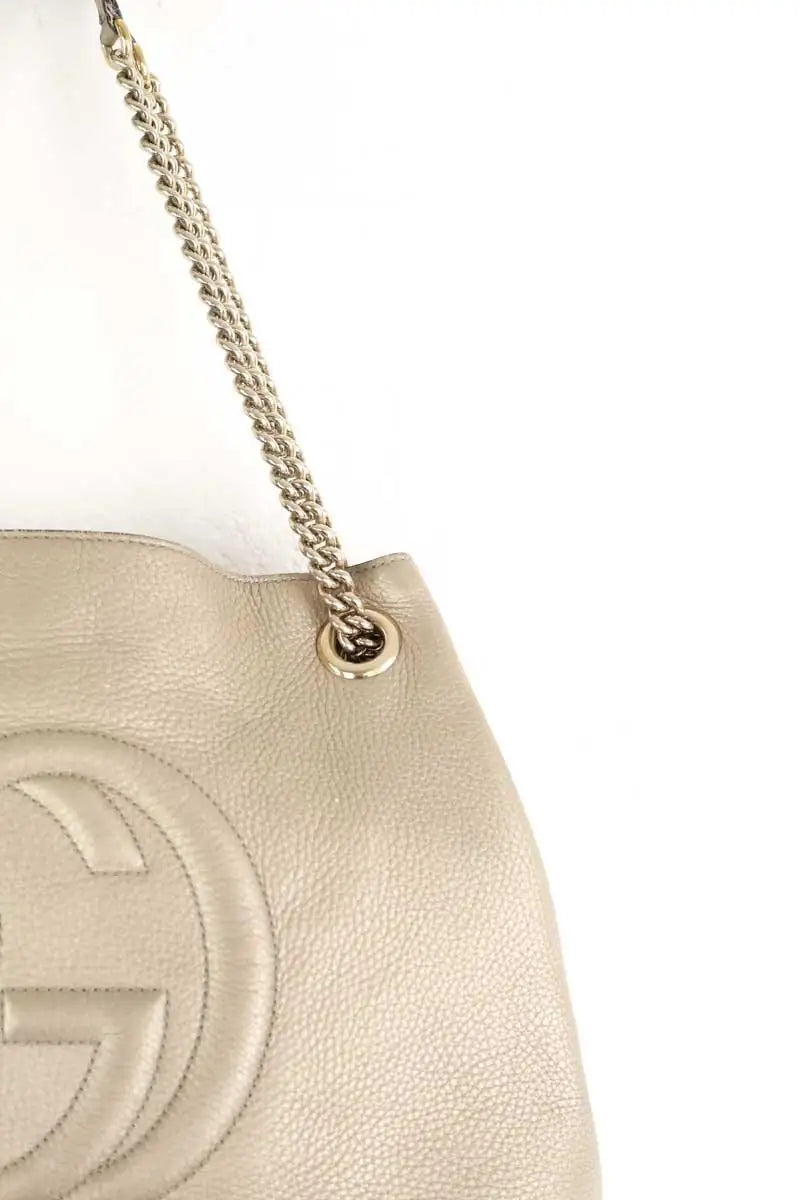 Cabas Gucci Soho Beige en Cuir