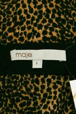 Mini jupe Maje Marron en Synthétique