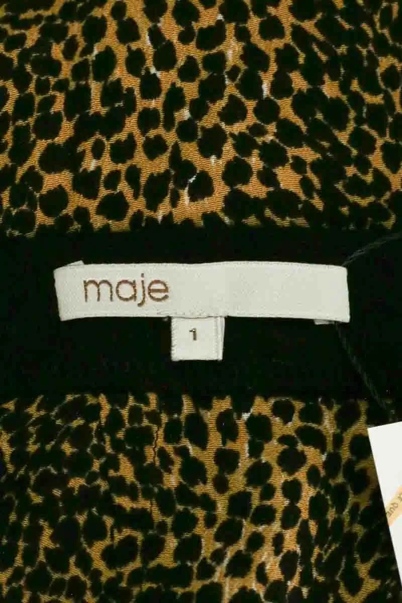 Mini jupe Maje Marron en Synthétique
