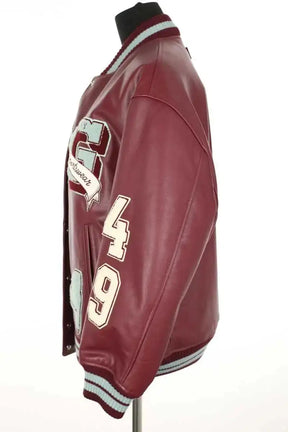 Blouson Gant Bordeaux en Cuir