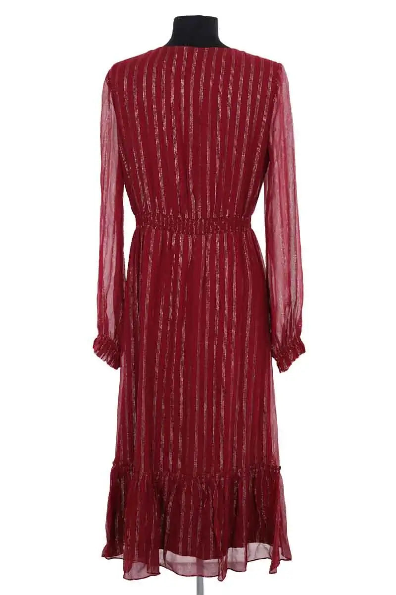 Robe manches longues Sézane Bordeaux en Soie