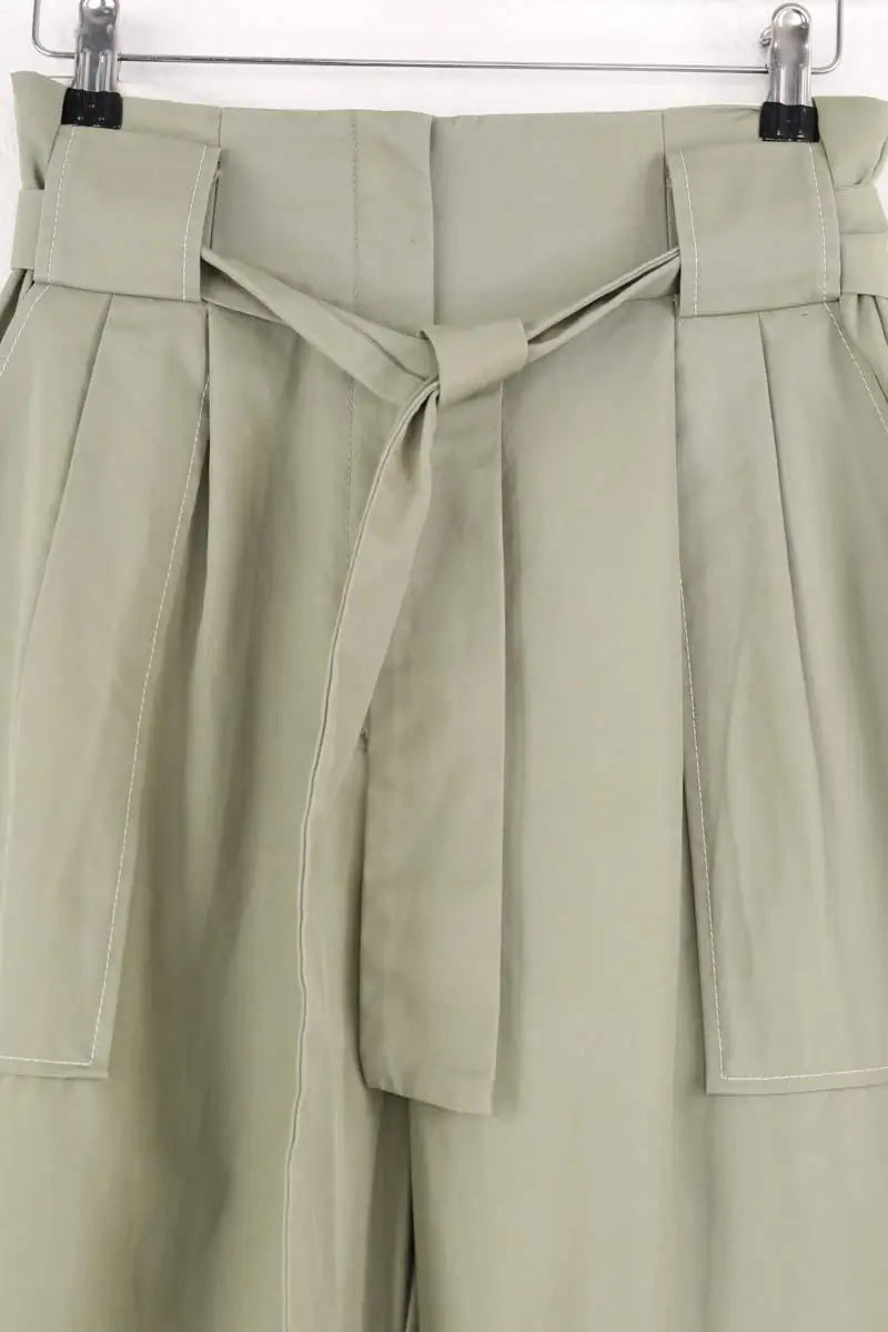 Pantalon Carot Sandro Vert en Coton