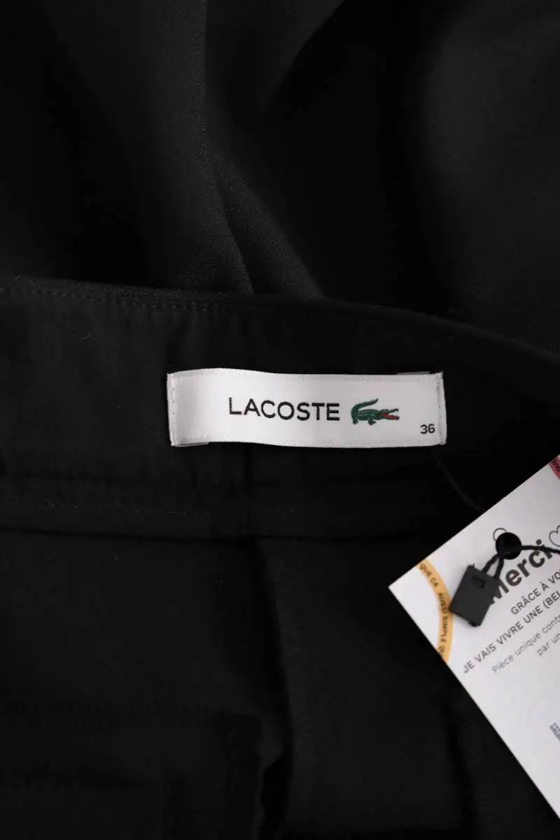 Pantalon droit Lacoste Noir en Synthétique