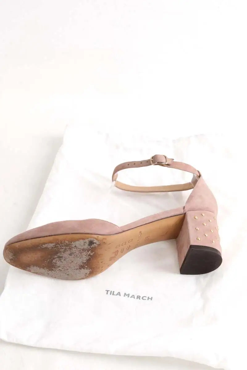 Talons Tila March Rose en Daim