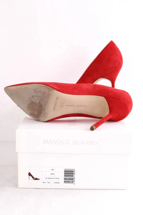 Talons Manolo Blahnik Rouge en Daim