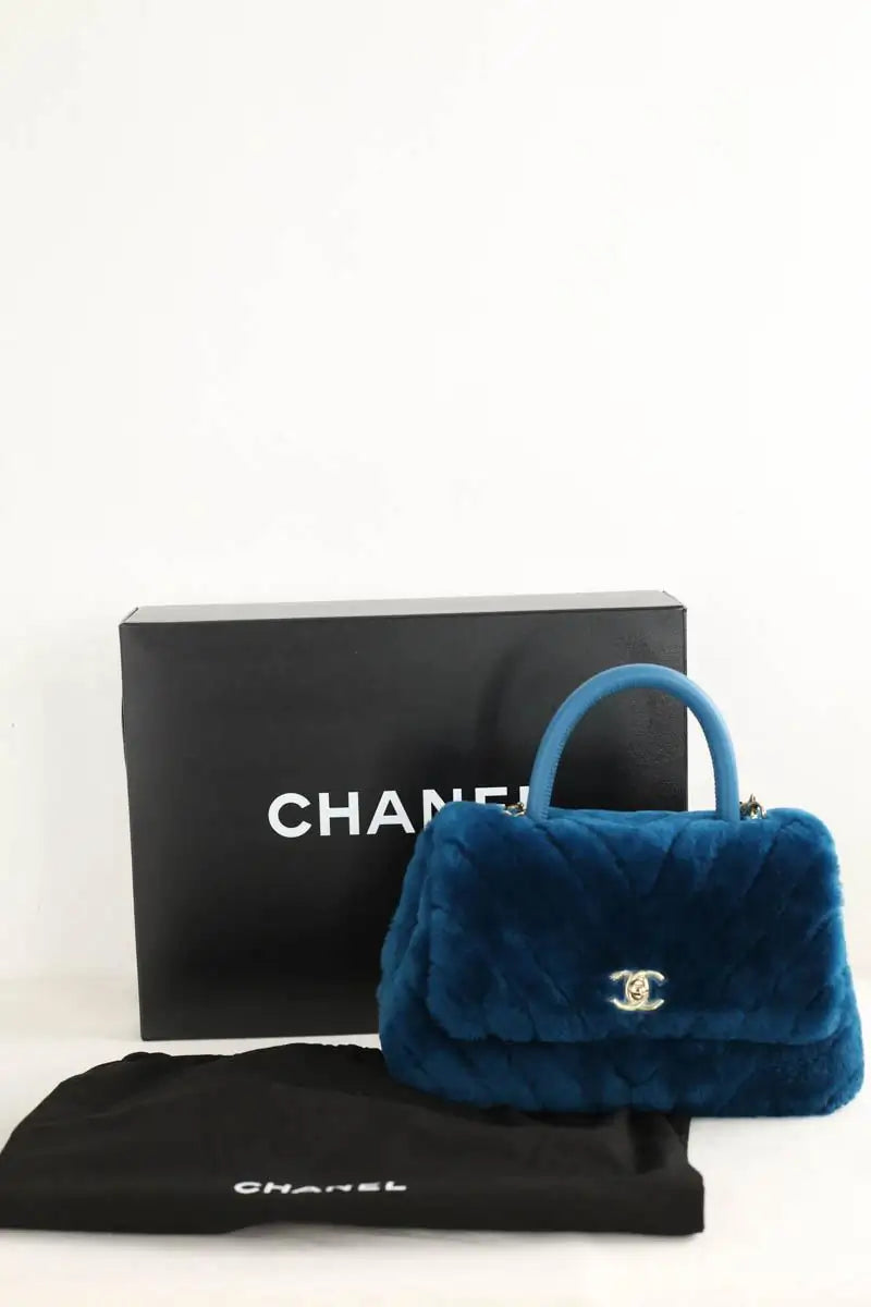 Sac à bandoulière Chanel Coco Handle Bleu