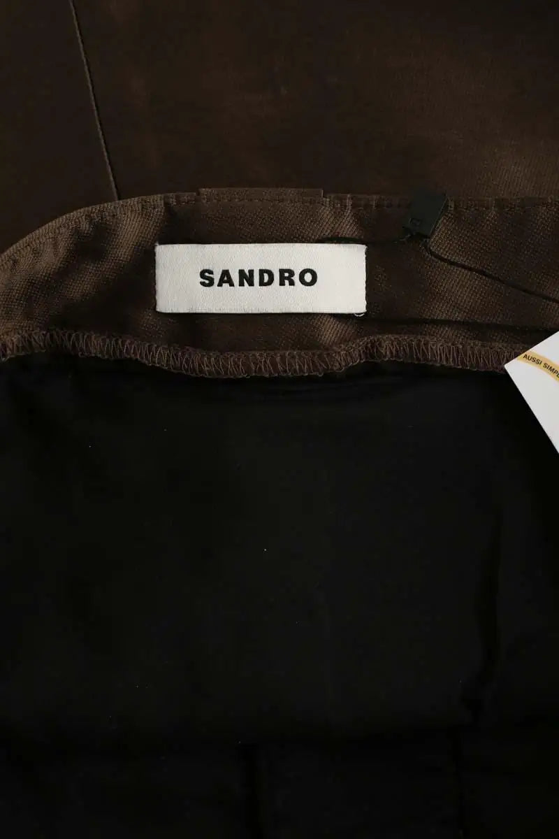 Mini jupe Sandro Marron en Synthétique