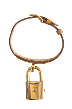 Montre Hermès Kelly Camel en Plaqué or