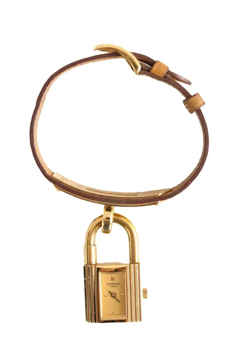 Montre Hermès Kelly Camel en Plaqué or