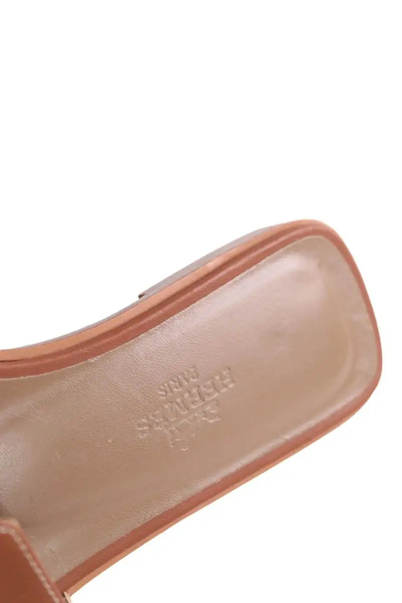 Sandales Oran Hermès ORAN Marron en Cuir