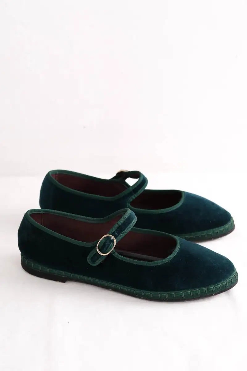 Ballerines Flabelus Vert en Velours