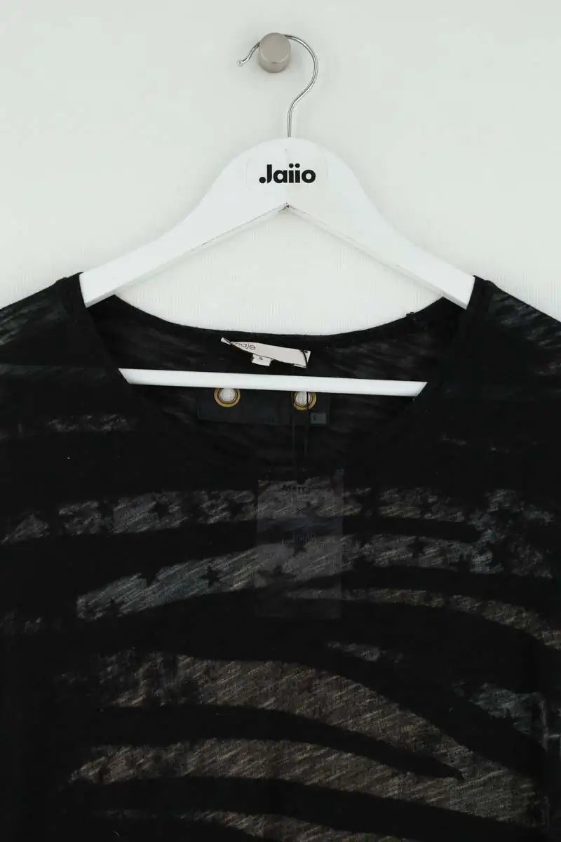 T-shirt Maje Noir en Coton