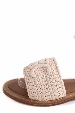 Mules Celine Lympia en toile triomphe Marron en Cuir