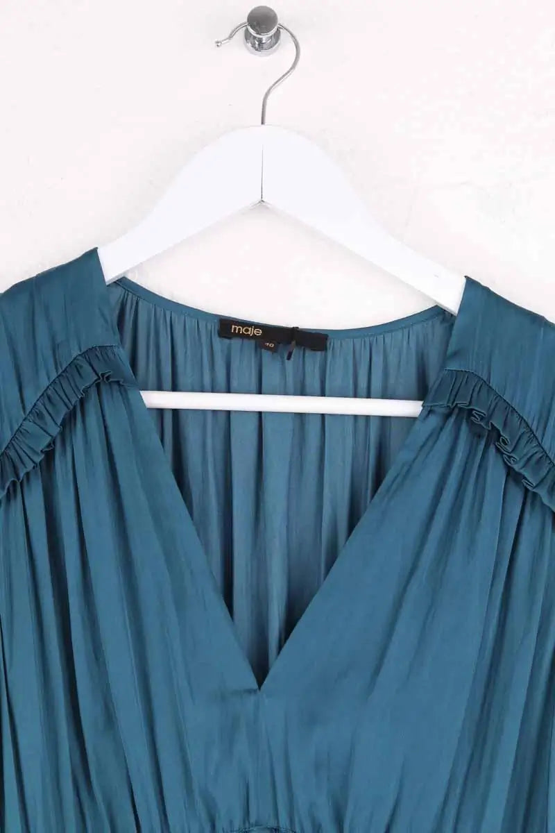 Robe Maje Bleu en Synthétique