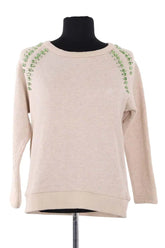 Sweatshirt Maje Beige en Coton, taille M - Seconde Main