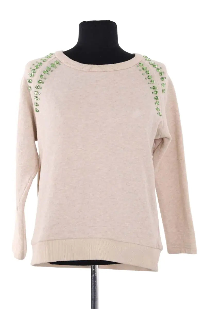 Sweatshirt Maje Beige en Coton, taille M - Seconde Main