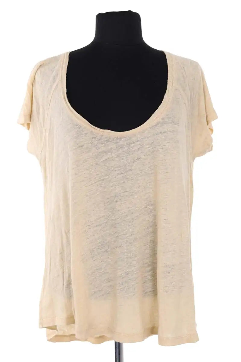 T-shirt Iro Jaune en Lin, taille XS - Seconde Main