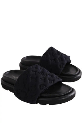Mules Louis Vuitton Pool Pillow Noir en Tissu