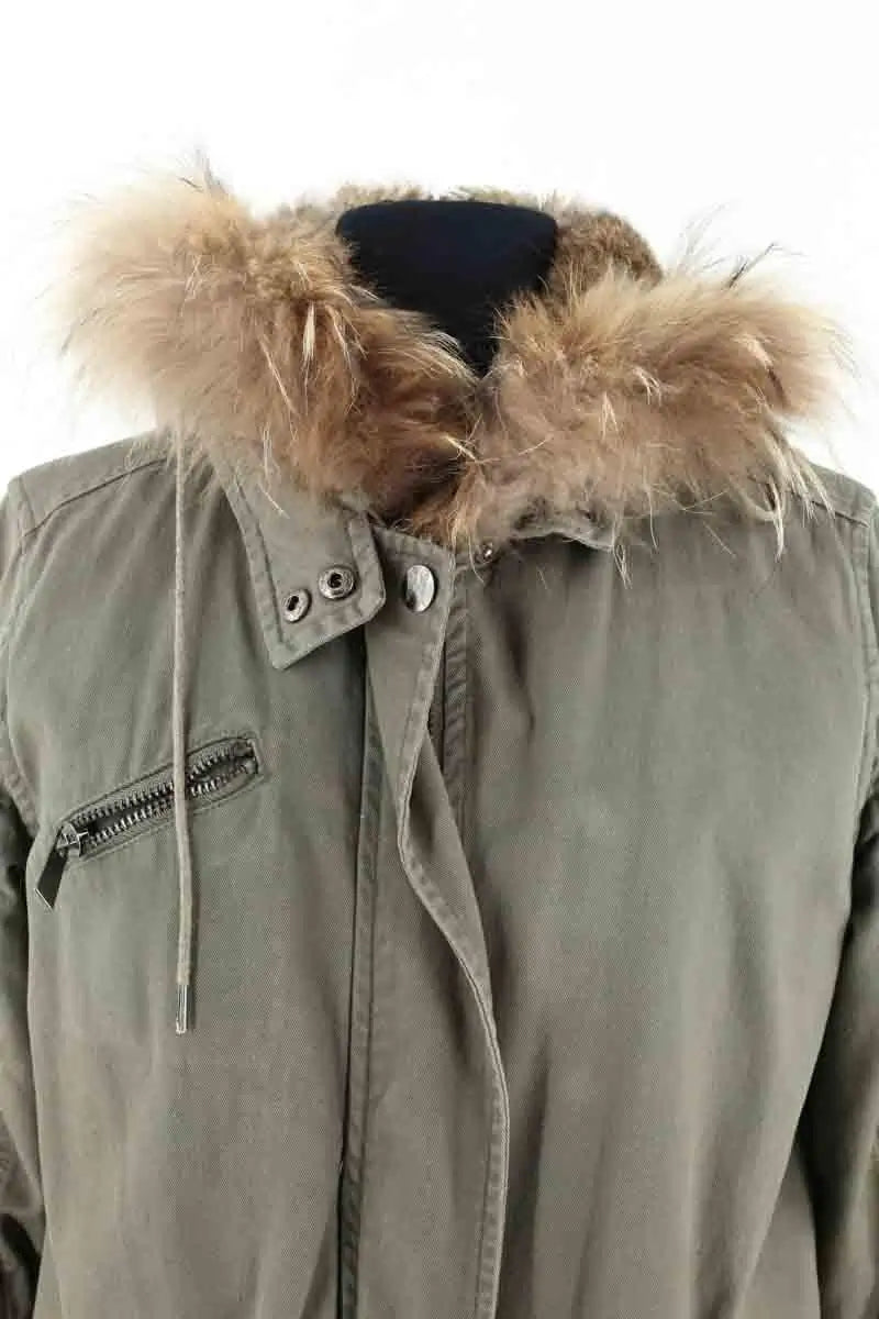 Manteau Berenice Kaki en Fourrure