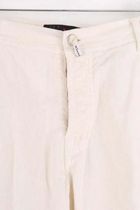 Pantalon droit Kiton Blanc en Coton