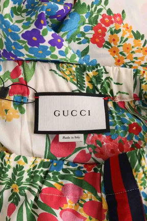 Pantalon droit Gucci Multicolore en Soie
